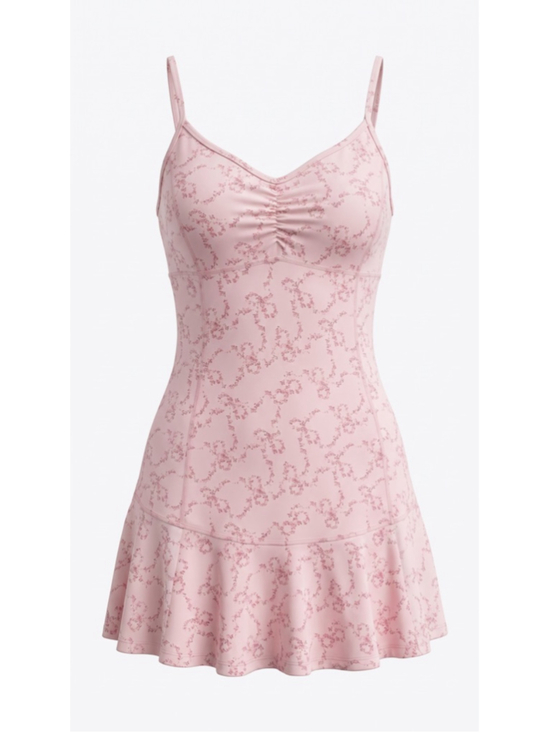 LoveShackFancy Pants - LoveShackFancy Sylvie Active Tennis Dress Peony Sugar Bow Pink Romper NWT L Larg